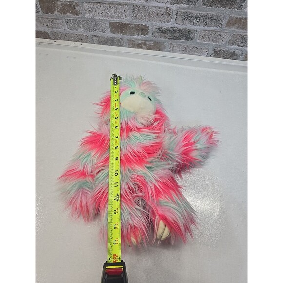 Aurora Pink Teal Striped Sloth Unicorn Plush Fuzzy Stuffed Animal Soft Toy 15" - Picture 9 of 9